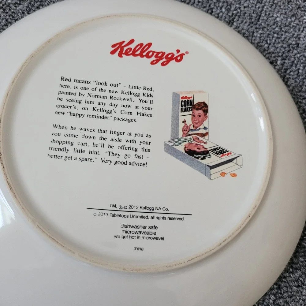 Collectible Norman Rockwell Kellogg's corn flakes set of 4 plates retro american